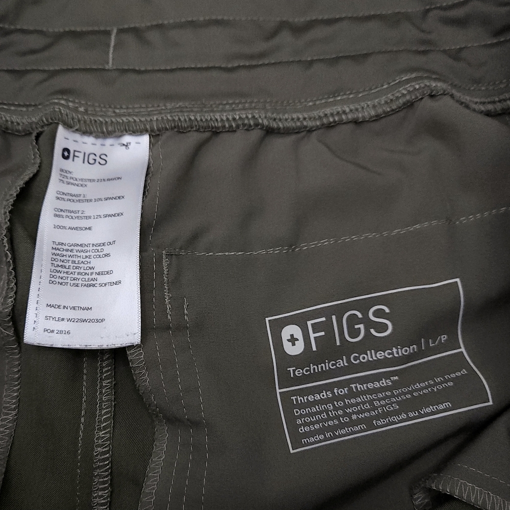 FIGS Ukwala High-Waisted Cargo Scrub Pants LP LARGE Petite - Picture 3 of 4